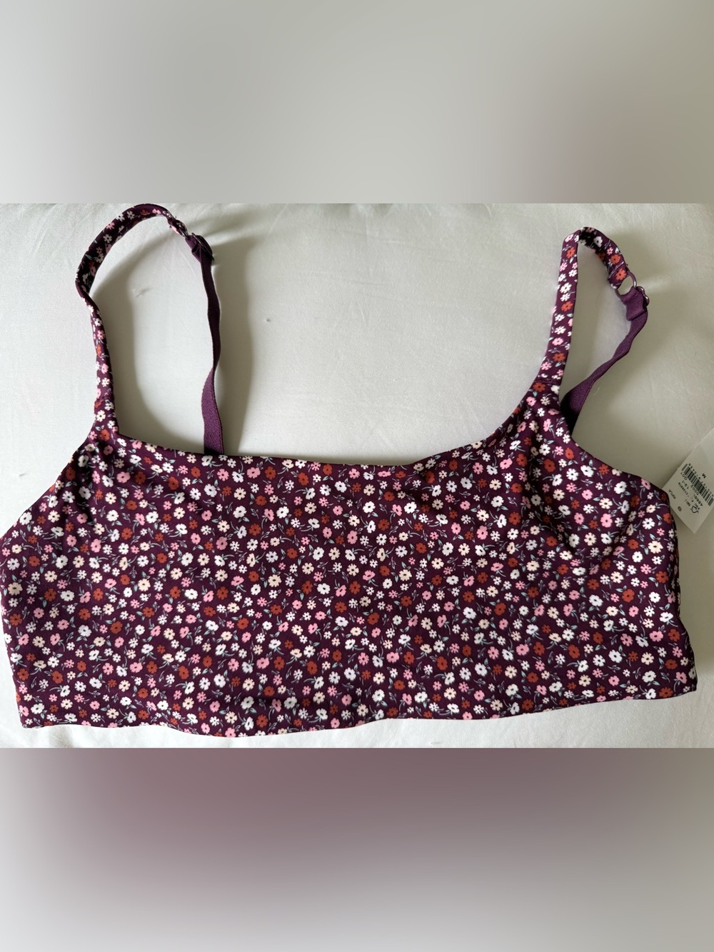 Floral Print Burgundy Bralette